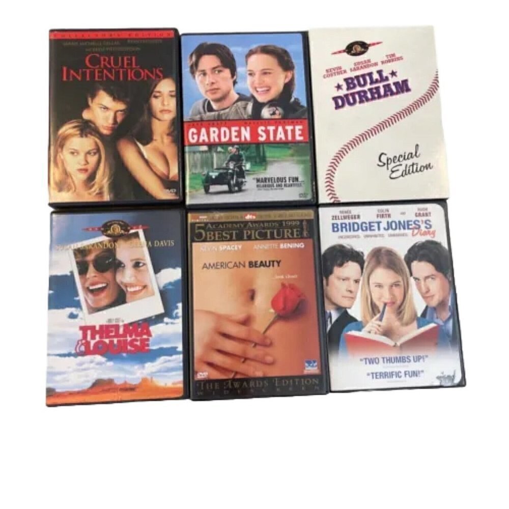 1990s Romantic Comedy DVD Lot Cruel Intentions Bull Durham Thelma Garden State